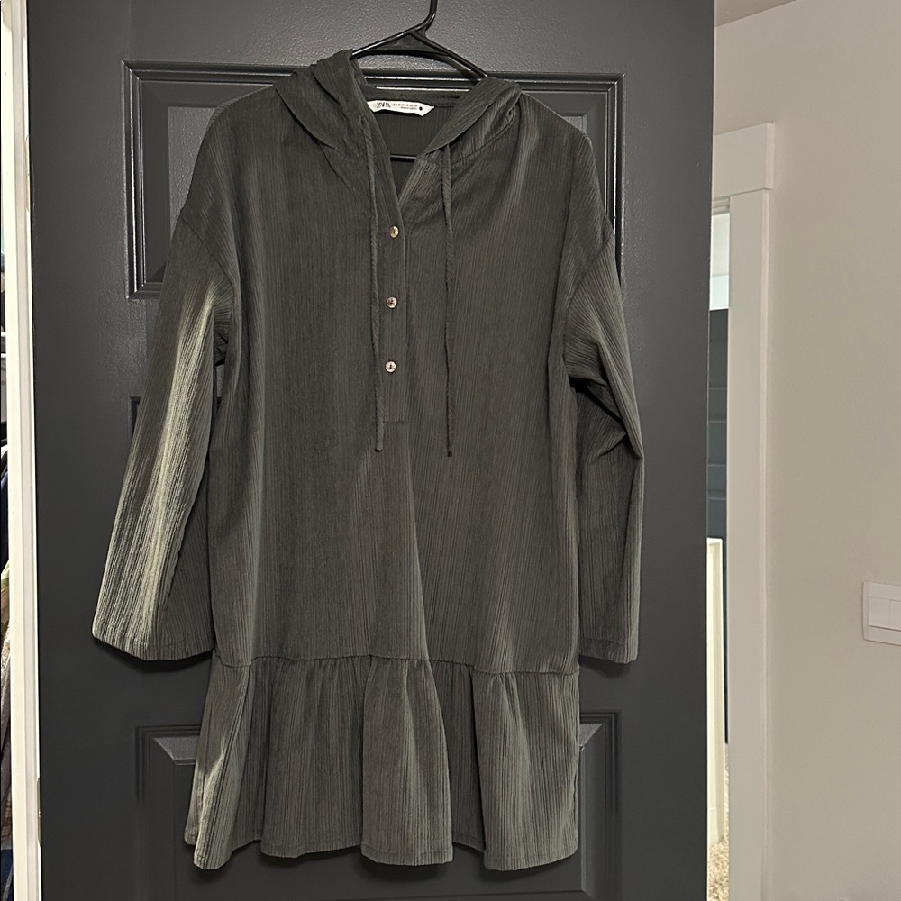 Zara Green Hooded Dress